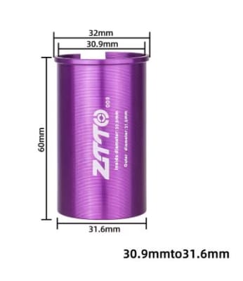 ADAPTADOR DE TUBO DE ASIENTO 30.9 A 31.6MM