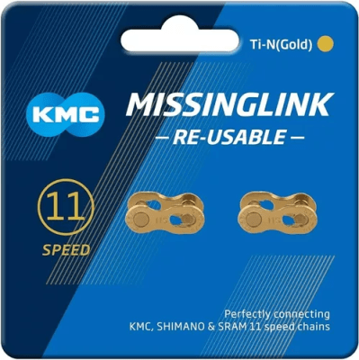 Conector Eslabon KMC, 11 Velocidades, Ti-N Gold, 2 Un.