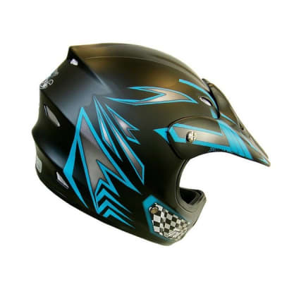 CASCO INTEGRAL GHB 818-1 CRAZY MATTE NEGRO AZUL PARA NIÑOS T.XL