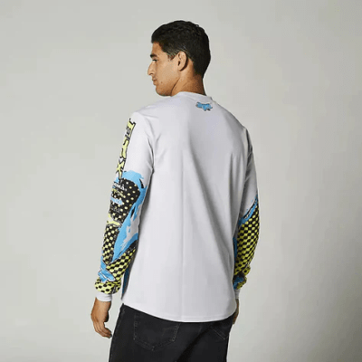 Polera Fox Lifestyle Brushed Gris/Celeste/Amarillo 