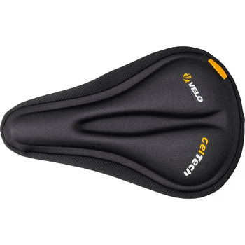 Funda de sillín (178-203 mm x 254-280 mm), licra negra y gel.