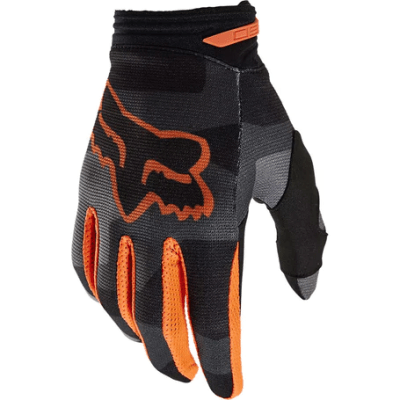Guantes Moto 180 BKNR Camo Gris/Naranjo Fox