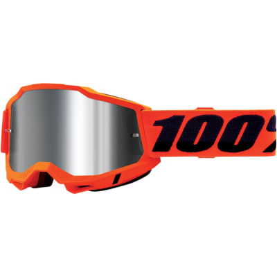 ANTIPARRA 100% ACCURI 2 GOGGLE NEON ORANGE - MIRROR SILVER LENS1