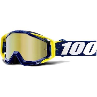 ANTIPARRA 100% RACECRAFT GOGGLE BIBAL/NAVY - MIRROR GOLD LENS