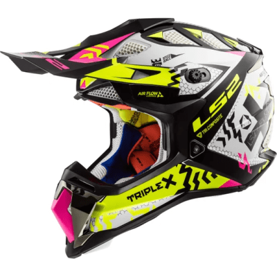 CASCO LS2 MX470 SUBVERTER TRIPLEX BLACK / PINK / H-V YELLOW1
