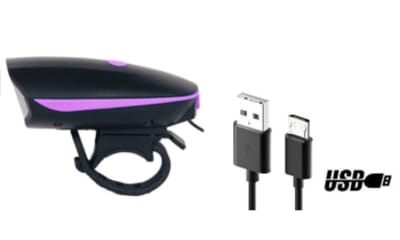 Luz delantera usb rosa c/bocina1