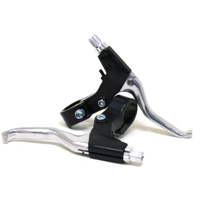 Manilla De Freno Aluminio Negra/Plata  Par