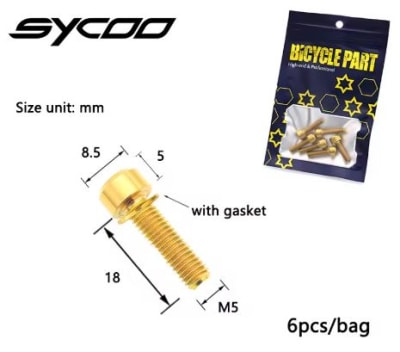 PERNO DE TITANIO  M5x18 (6 UNIDADES)