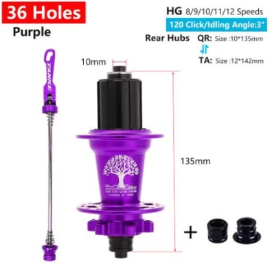 MAZA TRASERA EJE AGUJA 36H  NUCLEO HG