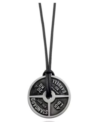Collar con colgante de pesas para hombre y mujer