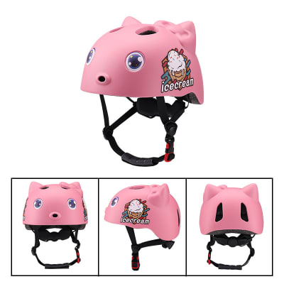 Casco para niños c/orejas rosa S1