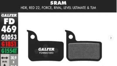 Pastillas Galfer Avid Tlm, Ultimate, Red22, Force, Rival1