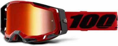 ANTIPARRA 100% RACECRAFT 2 GOGGLE RED- MiRROR RED LENS