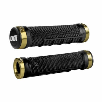 PUÑOS Odi ATV Half Waffle Lock-ON - Ruffian Black/Gold 130mm (5.1