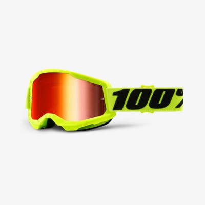 ANTIPARRA 100% STRATA 2 GOGGLE YELLOE- MIRROR RED LENS1