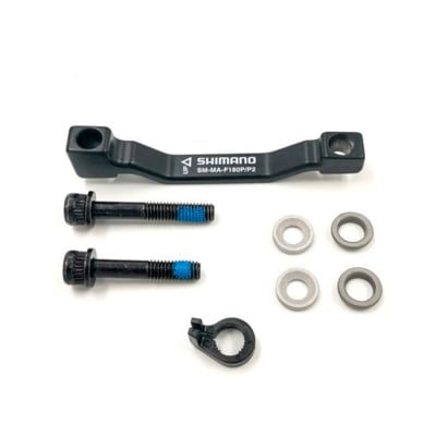 ADAPTADOR FRENO SHIMANO SM-MA-F180P/P2, FIXING BOLT(LONG X1, SHORT X1), SNAP RING(NEW) X1, WASHER-A