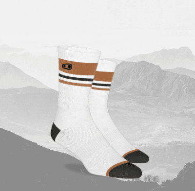 CALCETIN CRANKBROTHERS ICON MTB SOCK LG/XL White/brown