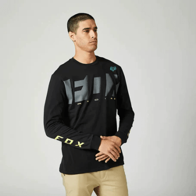 Polera Lifestyle RKANE Manga Larga Negro Fox2