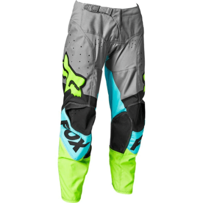 Pantalon Moto Niño 180 Trice Gris/Celeste Fox1