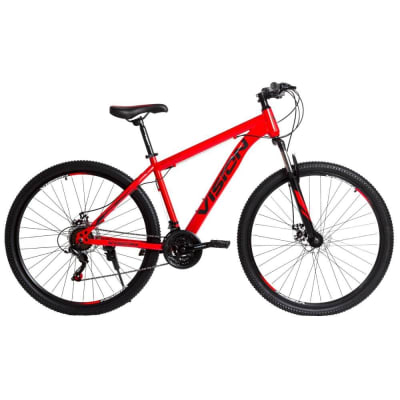 BICICLETA VISION OXIGEN ARO 29 X2.35 MTB ACERO 21V. TALLA 18  ROJO/NEGRO