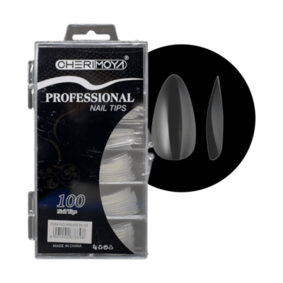 Tips Press On Almendrado traslucido (100 unidades)1