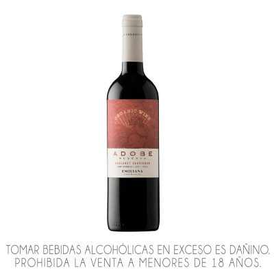 VINO TINTO ORGANICO ADOBE EMILIANA X 750ML.