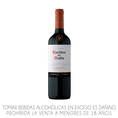 VINO CONCHA Y TORO CASILLERO DEL DIABLO X 750ML