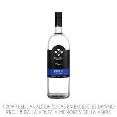 PISCO CUATRO GALLOS QUEBRANTA X 1.75L.