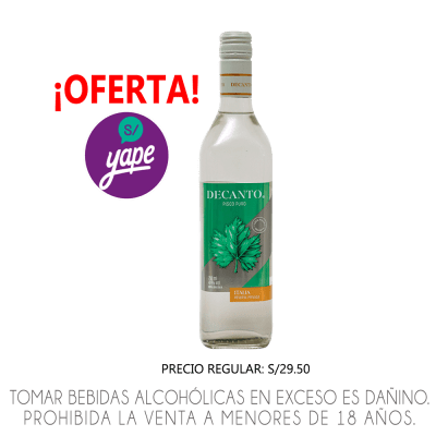 PISCO DECANTO X 750ML.