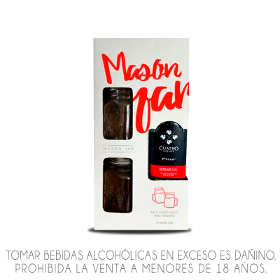 Pack CUATRO GALLOS Acholado + 2 Jarras MASON JAR