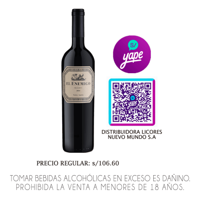 VINO EL  ENEMIGO  X 750ML.