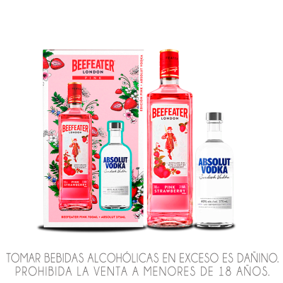 PACK Gin Beefeater Pink X 700 Ml + Absolut