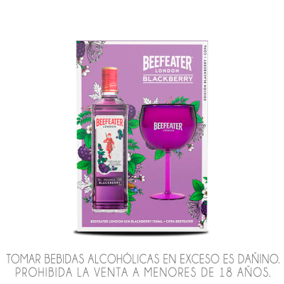 PACK BEEFEATER BLACKBERRY  x 750ml. + COPA