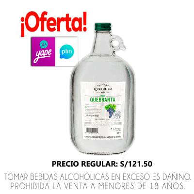PISCO SANTIAGO QUEIROLO X 4L.