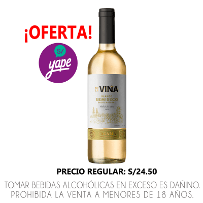 VINO TACAMA BLANCO SEMI SECO X 750ML.