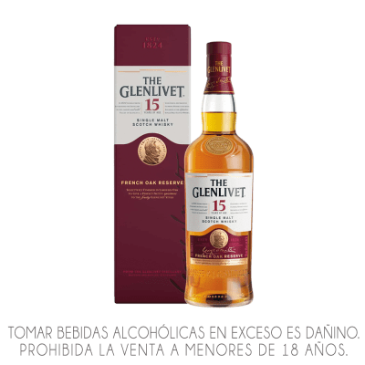 Whisky THE GLENLIVET MALTA 15 AÑOS x 750ml.
