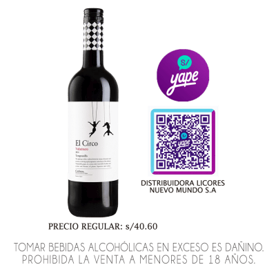 VINO EL CIRCO VOLATINERO TEMPRANILLO X 750ML