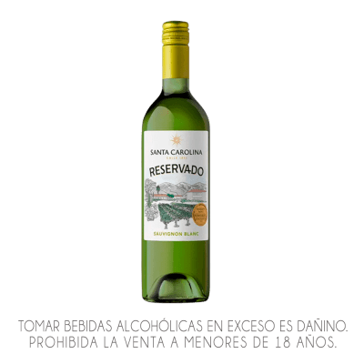 VINO SANTA CAROLINA RESERVADO SAUV.BLANCO x 750ml.