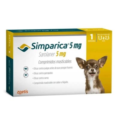 SIMPARICA 5MG 1.2 A 2.5KG 1COMP1