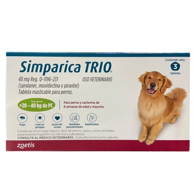 SIMPARICA TRIO 20 A 40KG 3COMP