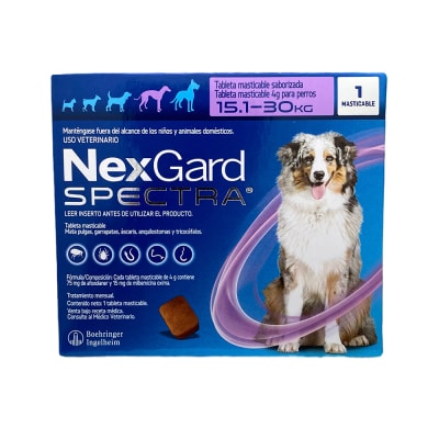NEXGARD SPECTRA 15.1 A 30KG 1 COMPRIMIDO