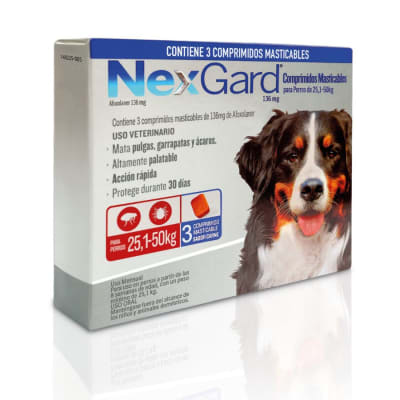 NEXGARD 136MG 25.1 A 50KG 3 COMPRIMIDOS