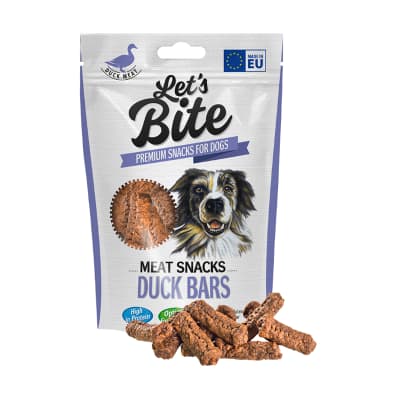 LETS BITE MEAT SNACKS DUCK BARS 80GR