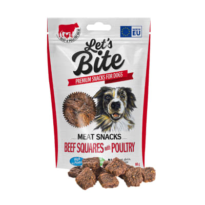 LETS BITE MEAT SNACKS BEEF SQUARES WITH POULTRY 80GR