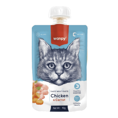 WANPY MEAT PASTE CAT CHIKEN CARROT 90GR