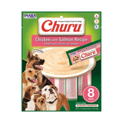 CHURU CHICKEN WITH SALMON RECIPE PERRO  8 TUBES