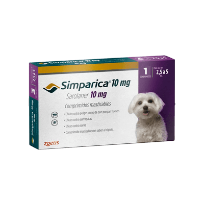 SIMPARICA 10 MG 2.5 A 5KG 1COMP1