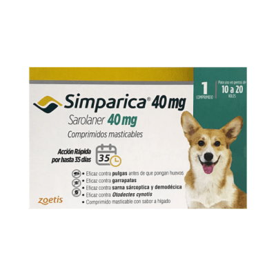 SIMPARICA 40 MG 10 A 20KG 1COMP