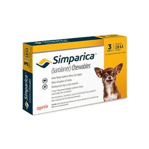 SIMPARICA 5MG 1.2 A 2.5KG 3 COMP