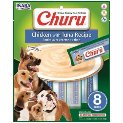 CHURU CHICKEN WITH TUNA RECIPE PERRO  8 TUBES